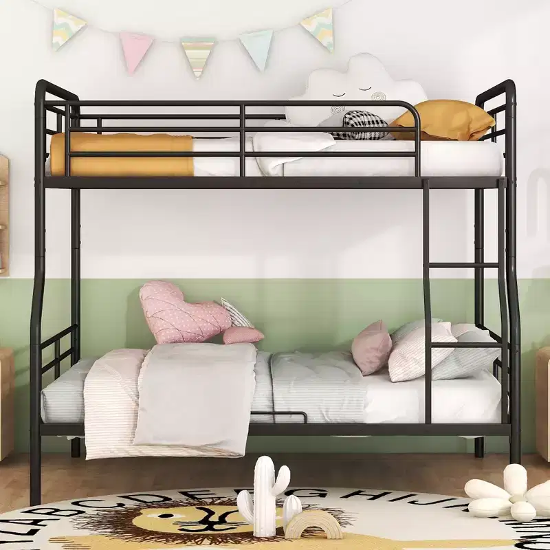 Full XL Over Queen Metal Bunk Bed - ModernLuxe