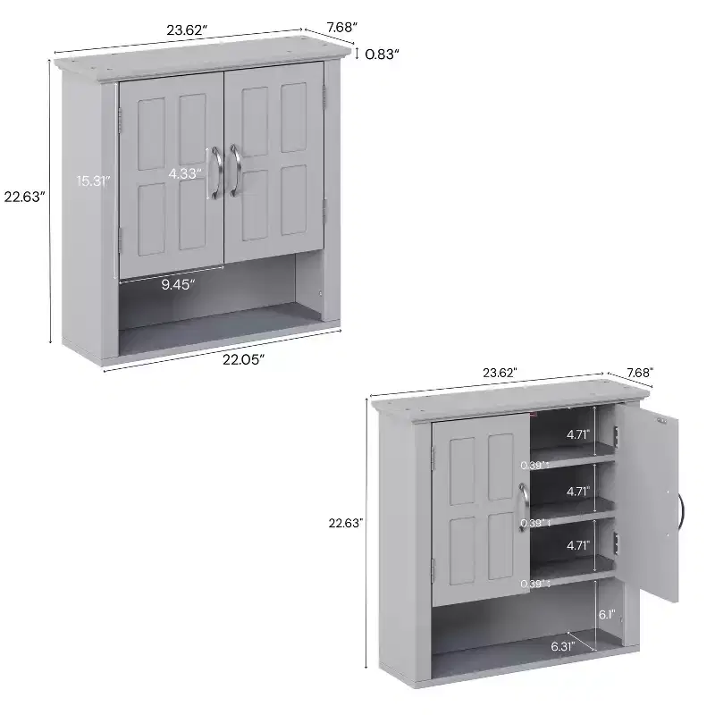 Christopher Knight Home Everett Modern Wood Wall Mounted Bathroom Storage Cabinet with Adjustable Shelve