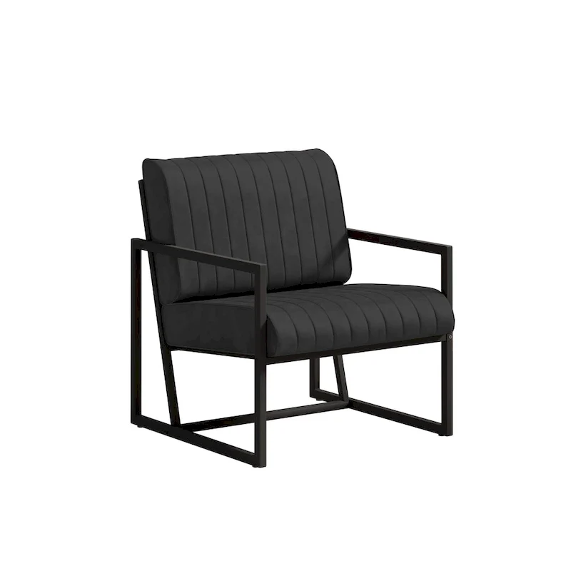 PU Leather Accent Chair with Padded Backrest