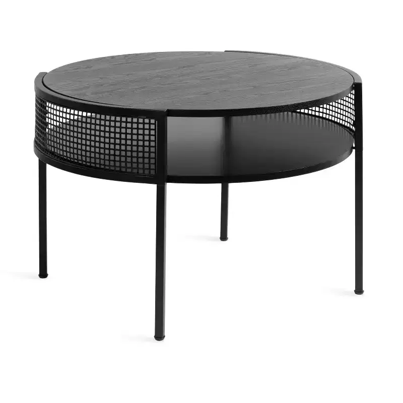 Kate and Laurel Urso Round Coffee Table, 26x25x18, Black