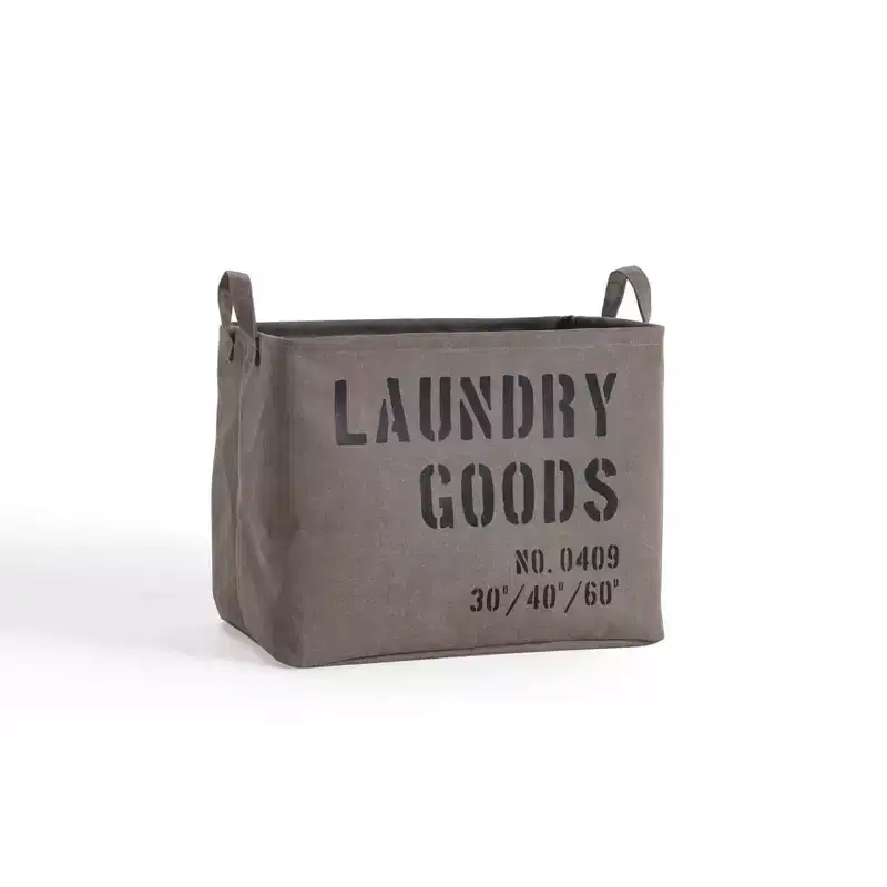 Army Canvas Laundry Basket: Collapsible Green Hamper with Built-In Handles, Heavy Duty & Portable, 10 Volume Capacity