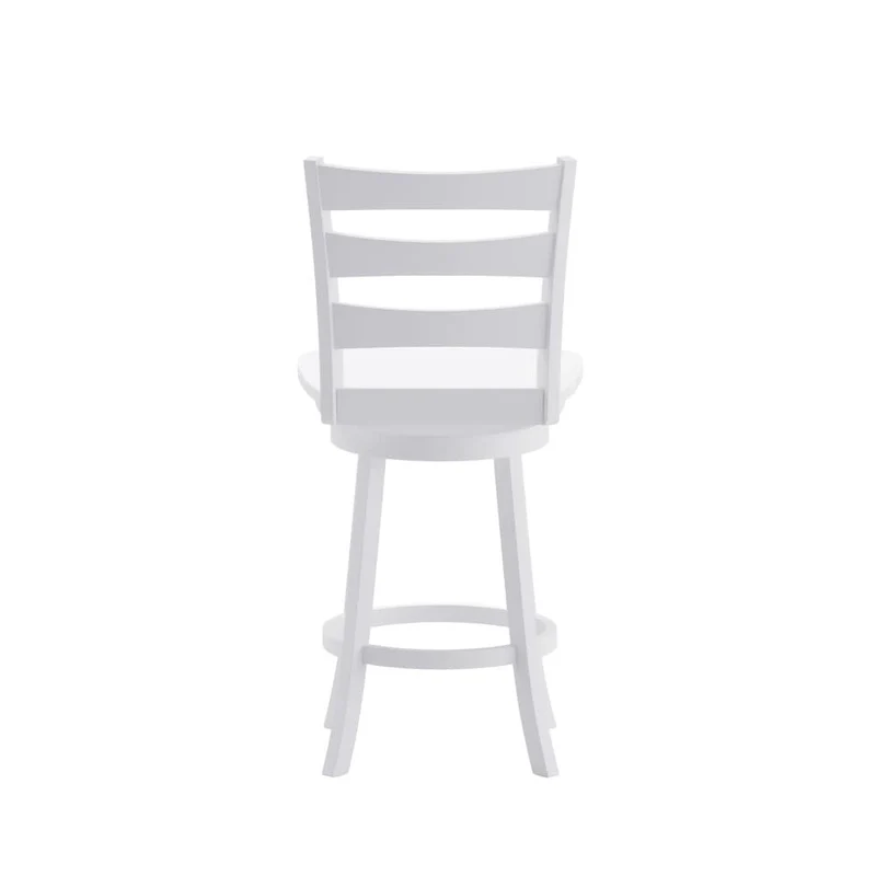 Ladderback Wooden Swivel Counter Stool with Footrest
