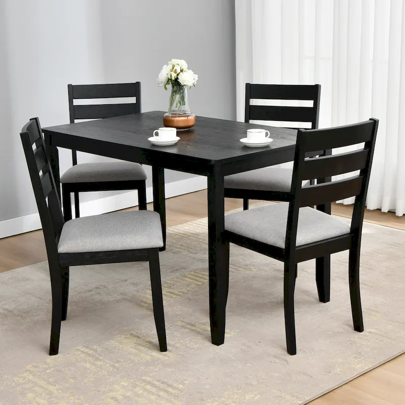 Caramel / Grey / Black Square Dining Table, Seats 4, 47