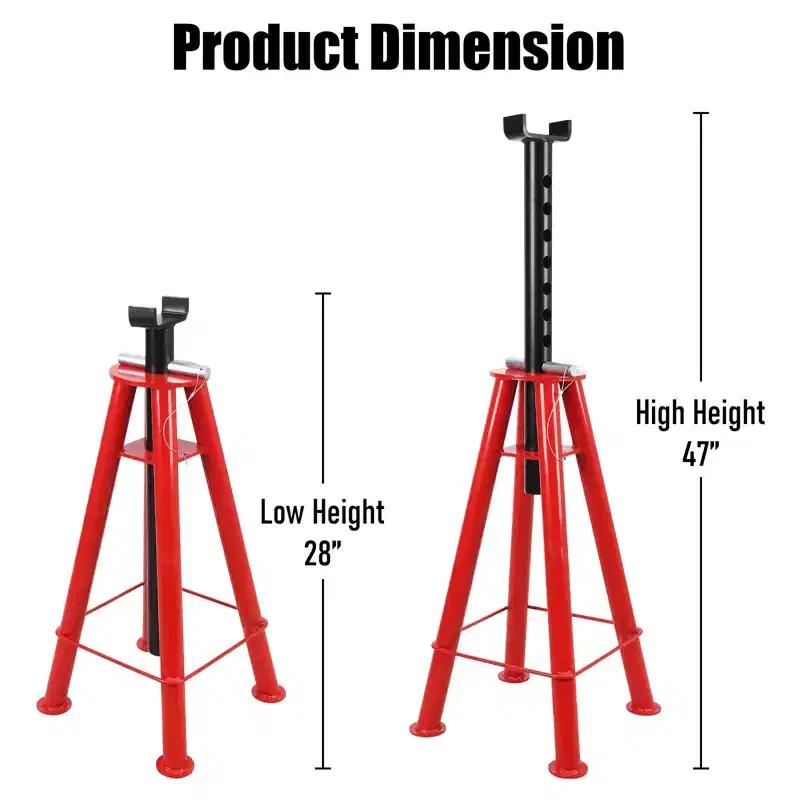 COZONY Heavy Duty Steel Jack Stands, Adjustable 13-19 Height, Pin Lock Support for Vehicles