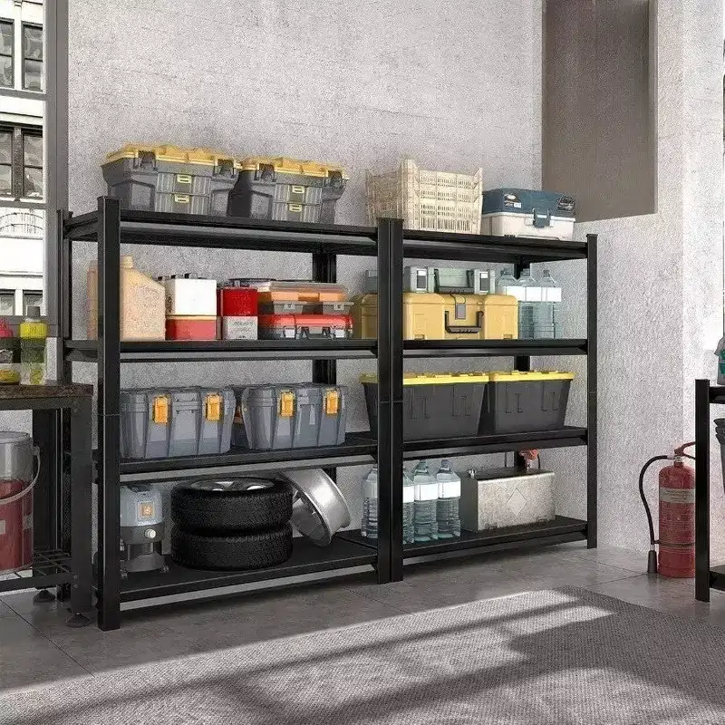 Black Metal Adjustable Garage Storage Rack, Standard, 40