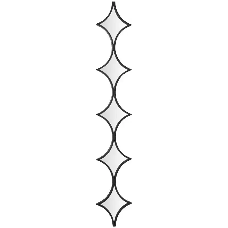 Contemporary Metal Geometric Wall Mirror with Diamond Pattern - Olivia & May