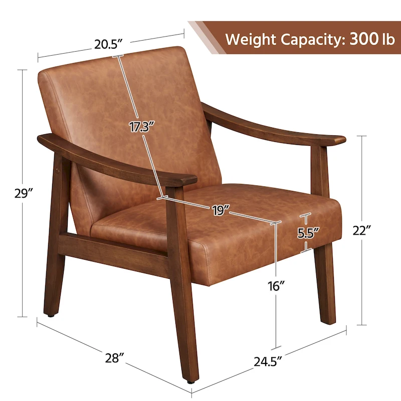 Yaheetech Upholstered Accent Chair Boucle Armchair with Solid Wood Legs - 24.5 L  28 W  29 H
