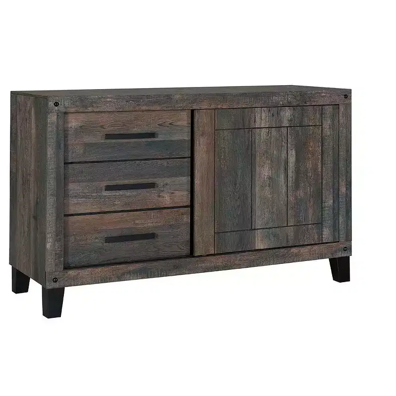 21.25 in.H Chip Board Horizontal Dressers with 3 Drawers in Gray Finish