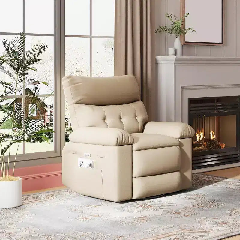 Oversized Recliner Chair,Manual Recliner Chair with 1.5X Sponge Filling and Side Pocket,Easy Recline System,Faux Leather Adult Reclining Sofa Chair