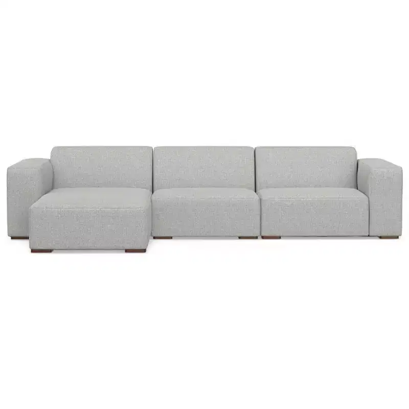 WyndenHall Biggs 2 Seater Sofa and Left Chaise Pale Gray