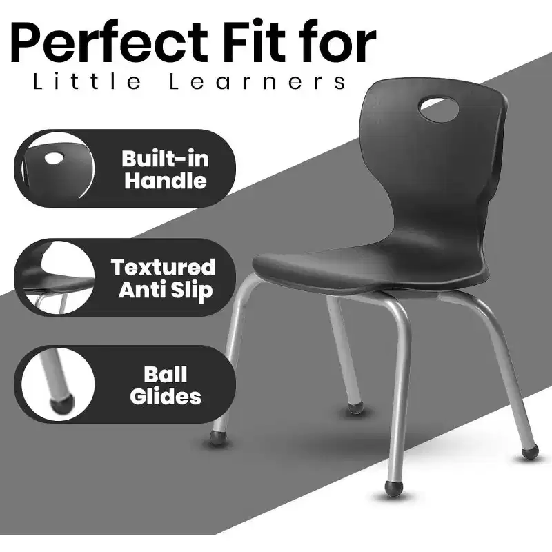 Table & Chair Set: Gray Edge Table, 12'' Black Zuul