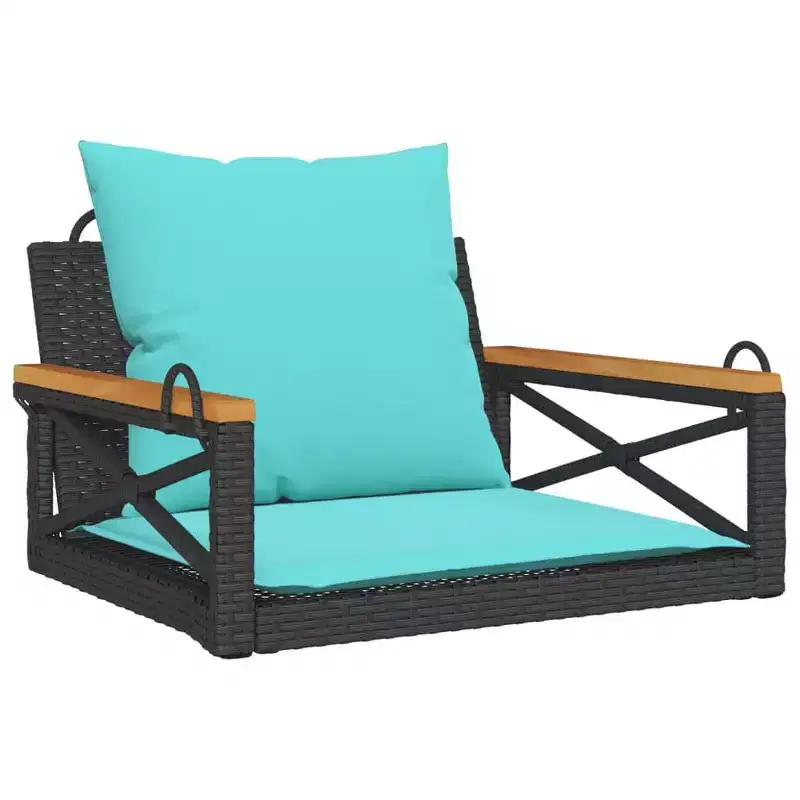 vidaXL Patio Swing Bench Black and Blue