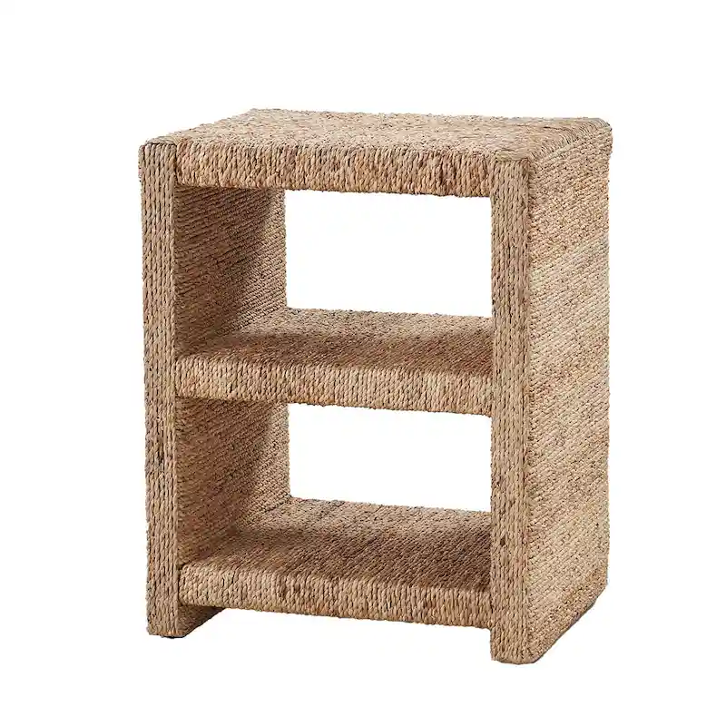 Dominik 24 Grass Rope Side Table with Two Open Shelves by HULALA HOME
