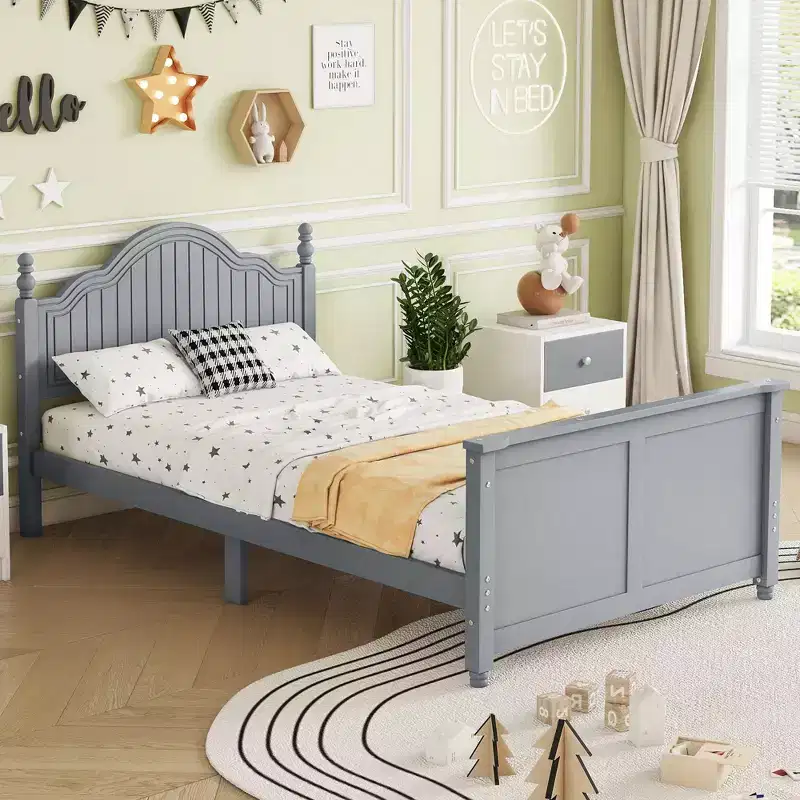 Twin/Full Bed For Kids, Platform Bed Daybed with Removable Rails, Headboard & Footboard - ModernLuxe