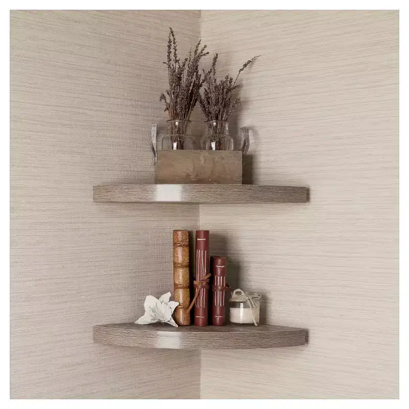 (Set of 2) 11.5 x 1.5 Radial Floating Corner Shelves - Danya B.