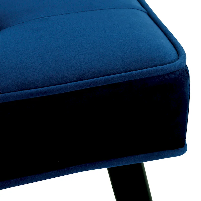 Kipp Velvet Upholstered Button Tufted Bench Ottoman