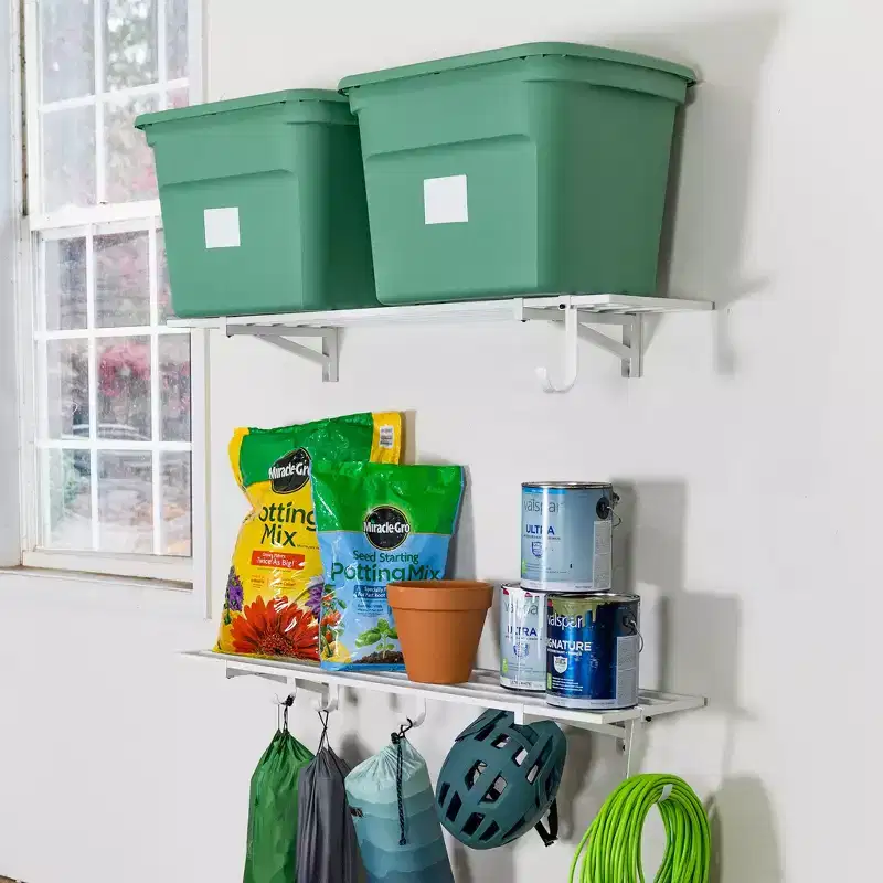 StoreYourBoard 1' x 4' Bristol Garage Wall Mount Shelves | 2-Pack | White