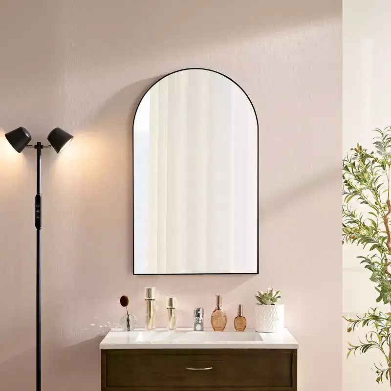 Okak Vintage Bathroom Mirror with Aluminum Frame, Wall Mirror with High Reflection, Vanity Mirror for Bathroom, Bedroom