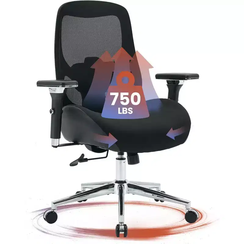 BALHAM TRADE-Heavy Duty Office Chair Ergonomic Design Wide Thick Seat Cushion Adjustable Lumbar Support