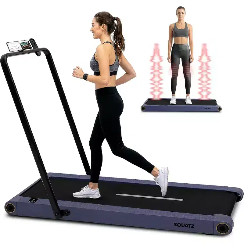 Squatz 2-in-1 Walking Pad with Vibration Plates and Handlebar  Blue