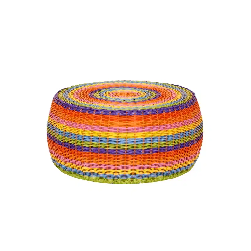 Handwoven Resin Ottoman Table