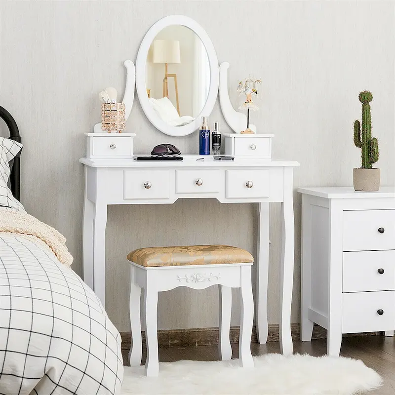 Vanity Table Dressing Table with Make Up Table Stool