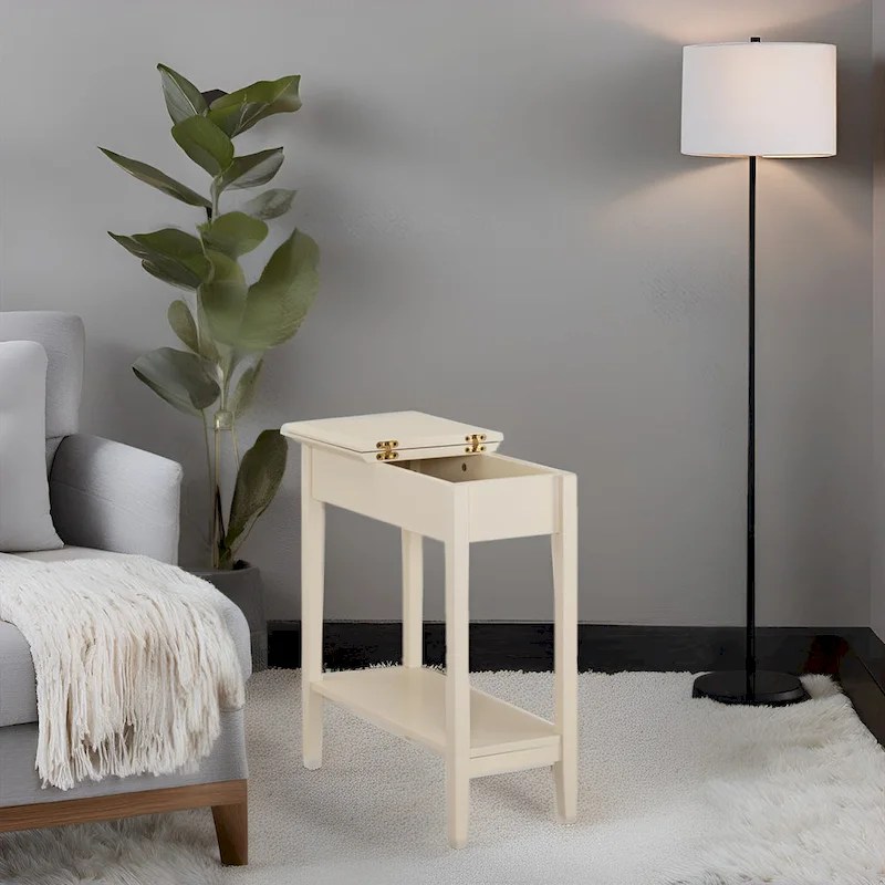 Stylish Slim End Table, Narrow Nightstand, and Skinny Bedside Table