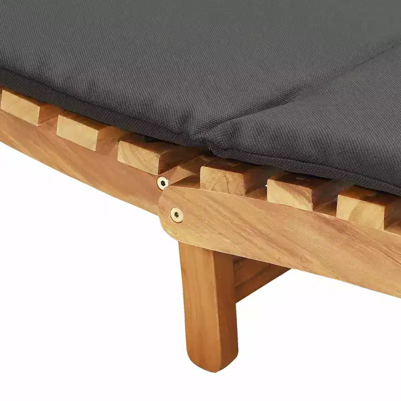 vidaXL Garden Sunlounger with Cushion Brown 77.95 x 21.65 x 23.03 in