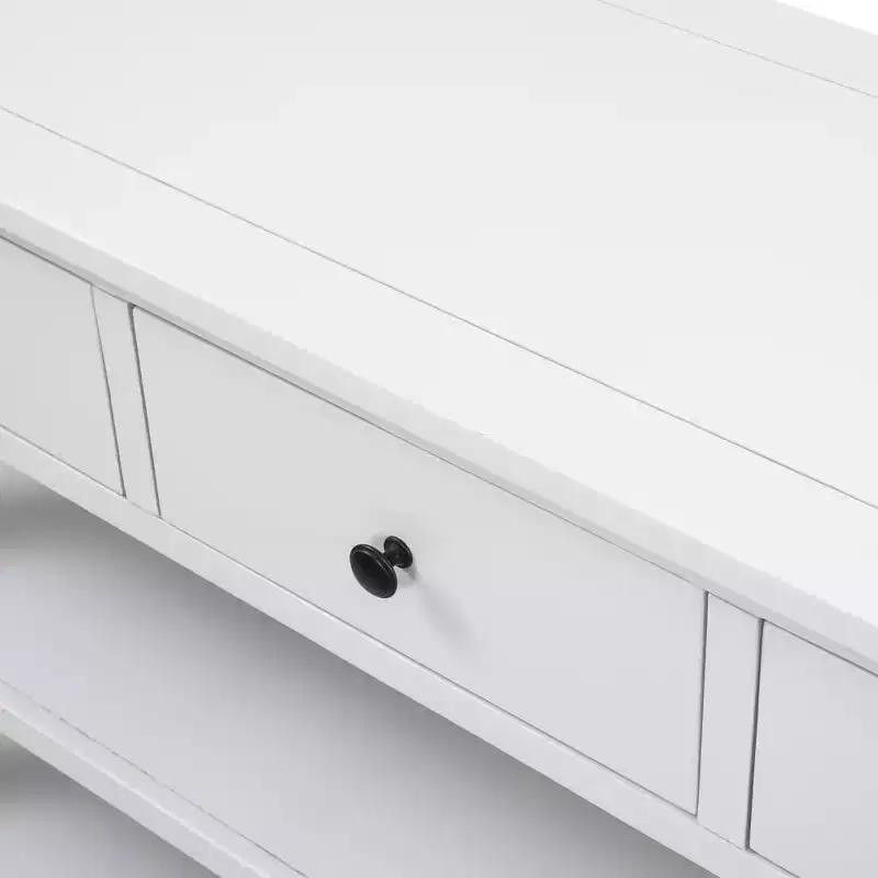 Whisen Modern Design Console Table with 3 Drawers and 2 Open Shelves