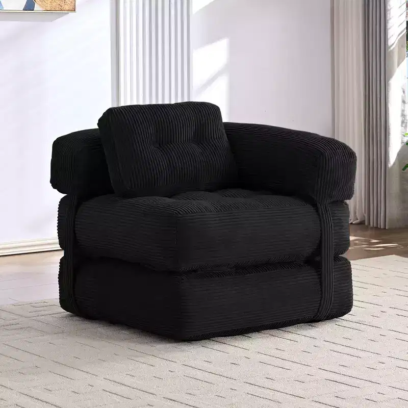 Mjkone Folding Sofa Bed, L-Shaped Convertible Sofa Bed with Armrest Foldable Sleeper Sofa