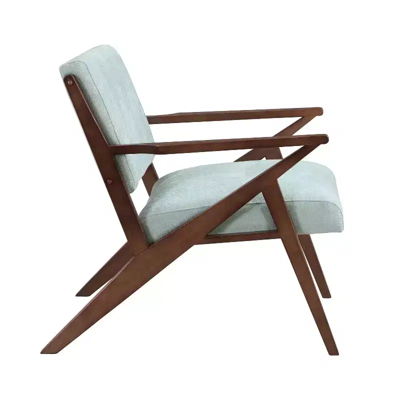 30 Mid-Century Modern Accent Chair, Plush Cushions Angled Arm Solid Wood Frame Ergonomic Design, Living Room Bedroom Office
