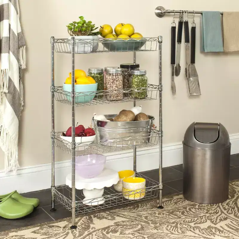 Gaston 4 Tier Mini Rack - Chrome - Safavieh