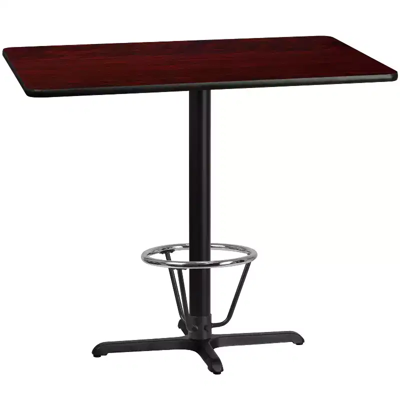 30x48 Rectangular Laminate Bar Table with 23.5x29.5 Foot Ring Base