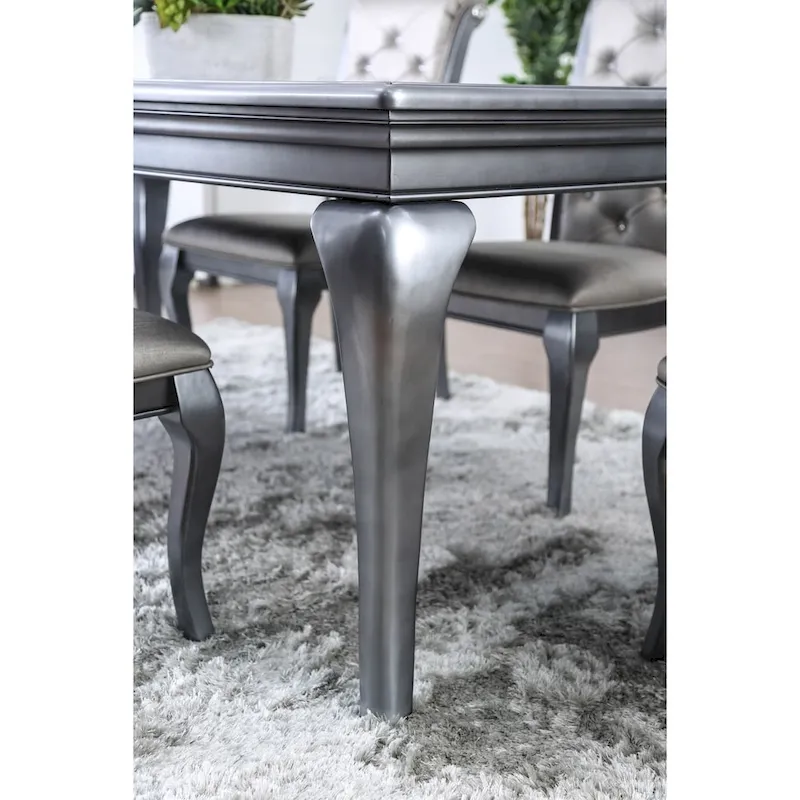 Furniture of America Tily Glam Grey 84-inch Expandable Dining Table
