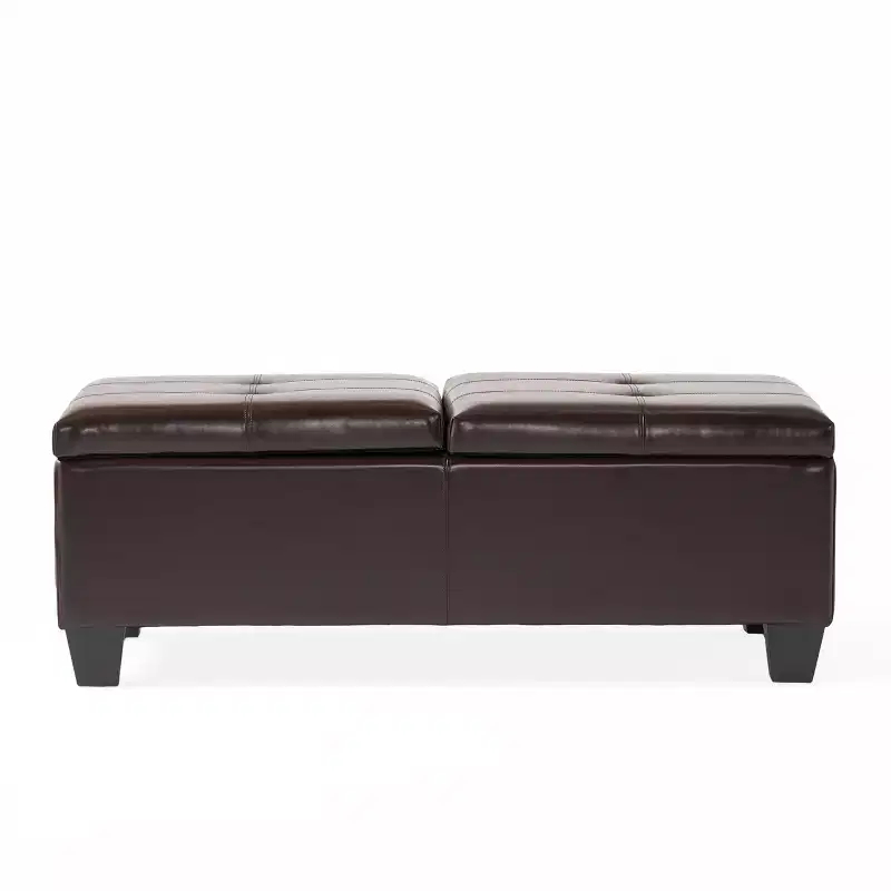 Christopher Knight Home Camilla Contemporary Faux Leather Dual Lift Storage Ottoman