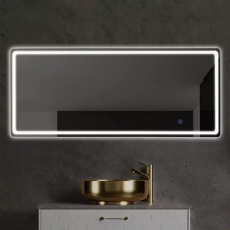 PexFix 20 x 63 Modern Full Length Rectangular Frameless Mirror With Rounded Corner in Silver
