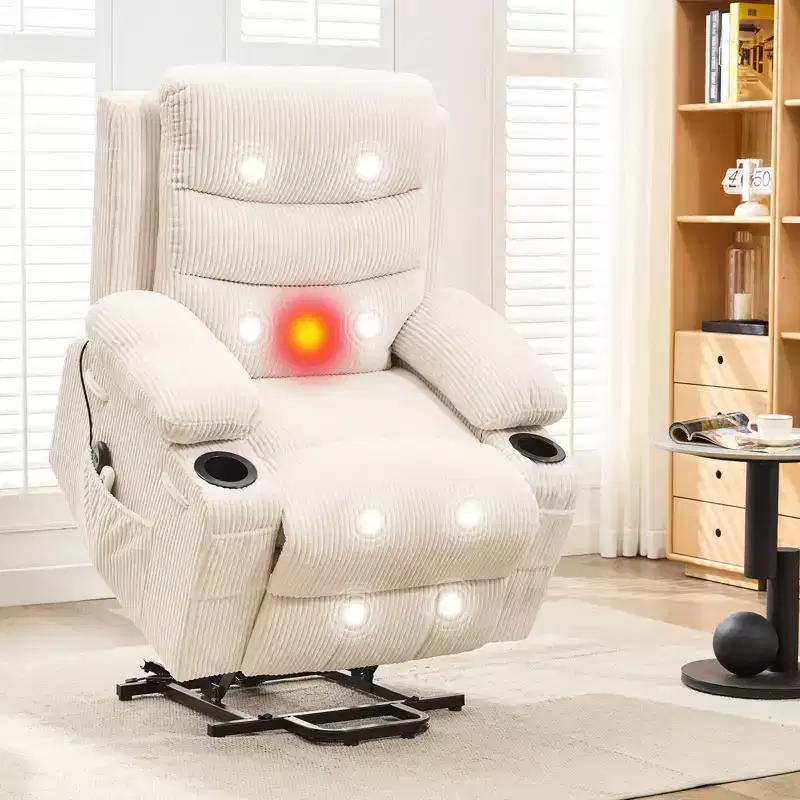 Power Lift Recliner Chair, Electric Recliners with Vibration Massage and Lumbar Heating, Electric Glider Reclining Single Sofa Chair
