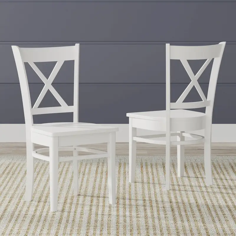 3-Piece Dining Set, 42 Round Drop-Leaf Table and Cross Back Chairs