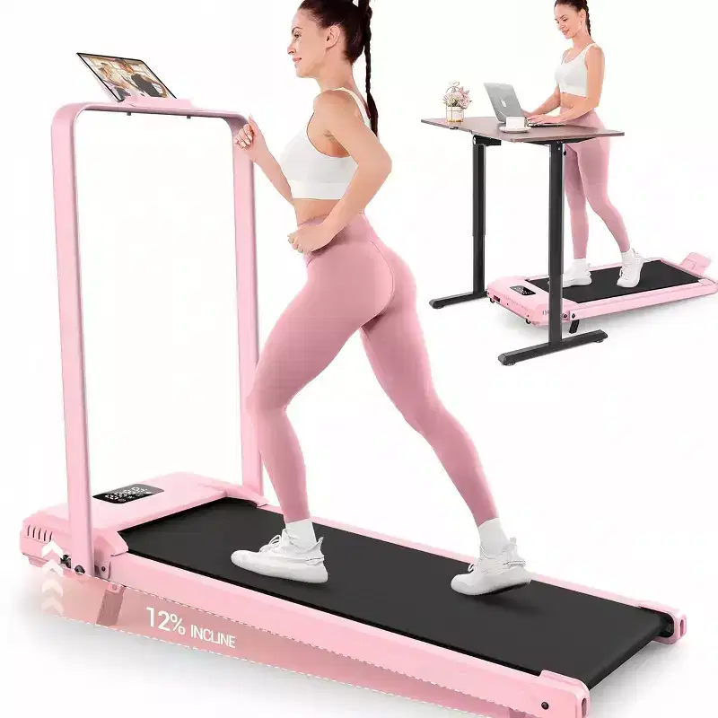 HOMDOX Upgrade Walking Pad Folding Treadmill w/12%|Handle Bar|3.5HP|Shock Absorptio Under Desk Compact for Home/Office/Gym & 400+lb Capacity