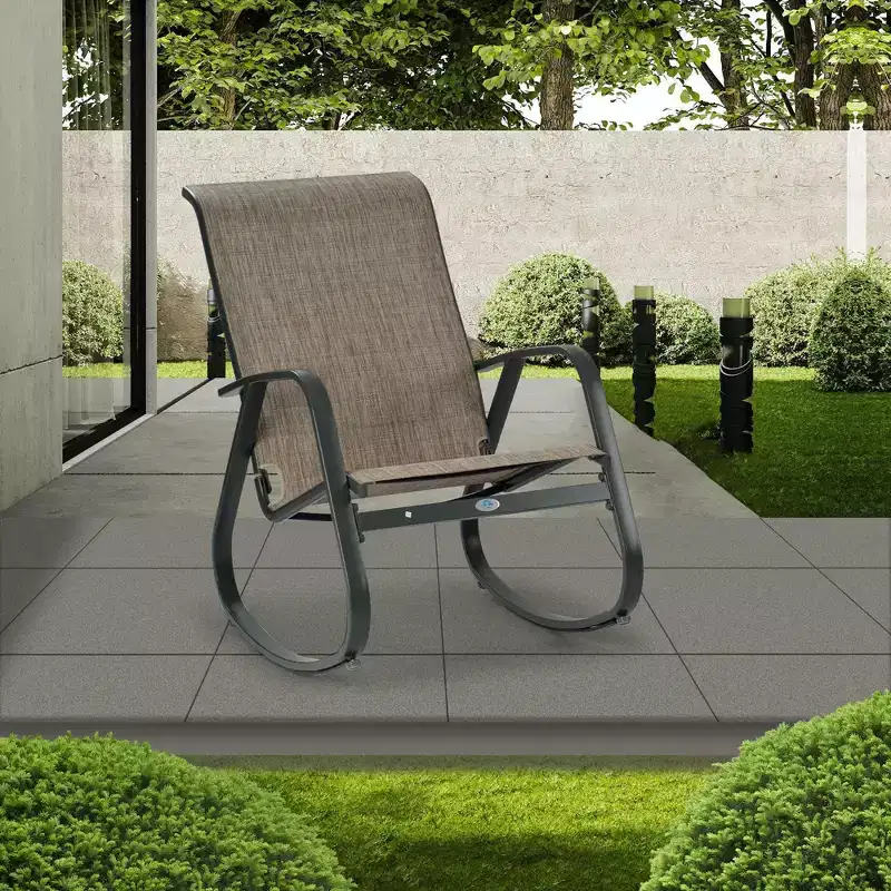 Kozyard Outdoor Patio Rocking Sling Chair  Featuring a Powder-Coated Aluminum Frame and Breathable Mesh Fabric, Ideal for Patio, Porch, Yard