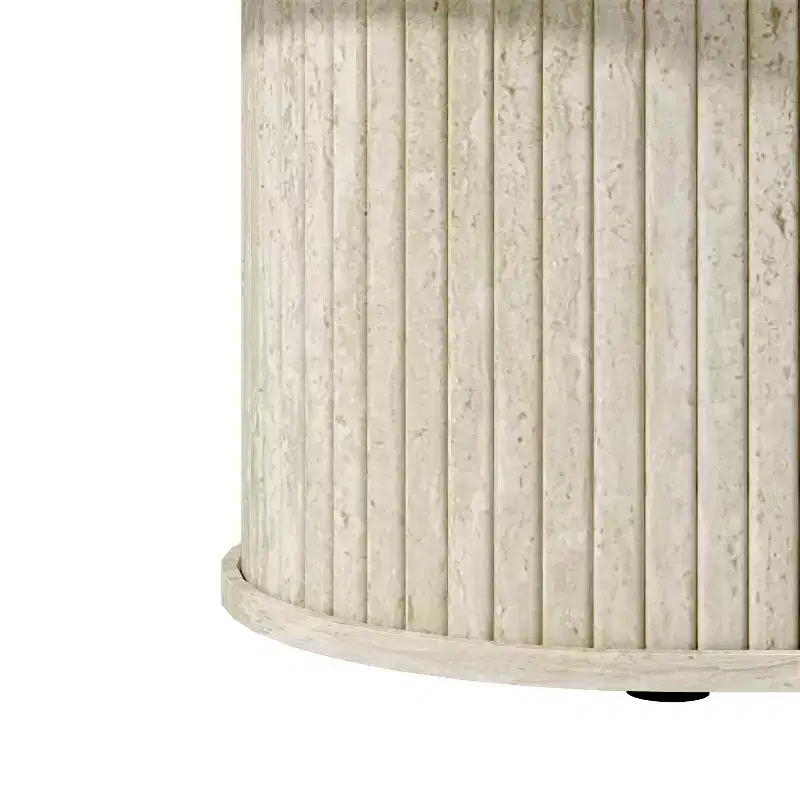 Fluted Oblong Coffee Table with Round Base 39.2