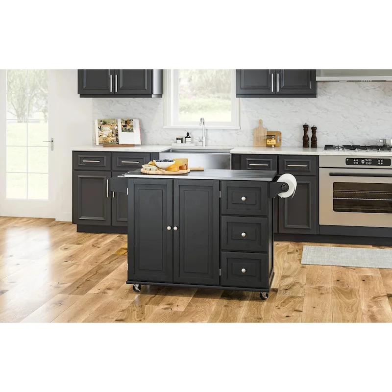 Dolly Madison Kitchen Cart with Stainless Steel Top by Homestyles