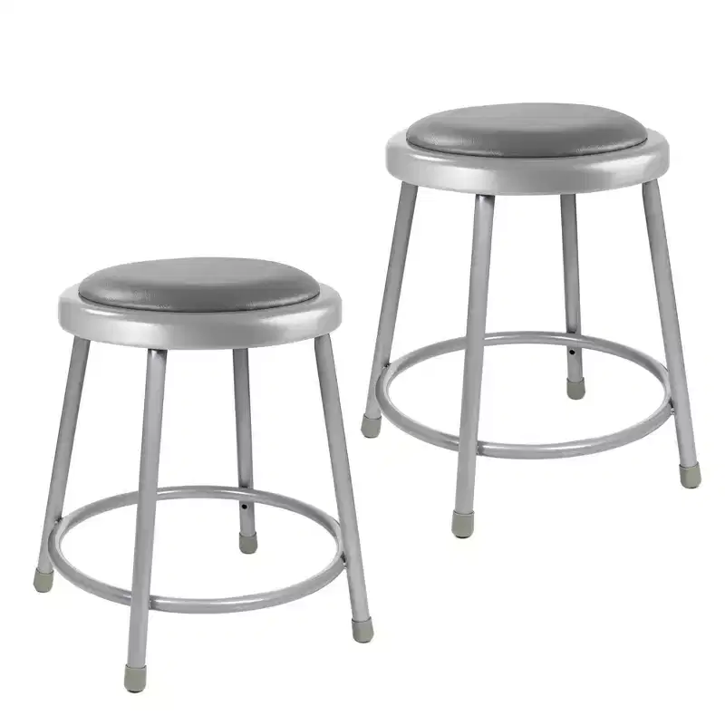 2pk Heavy Duty Vinyl Padded Steel Barstool Gray - Hampden Furnishings