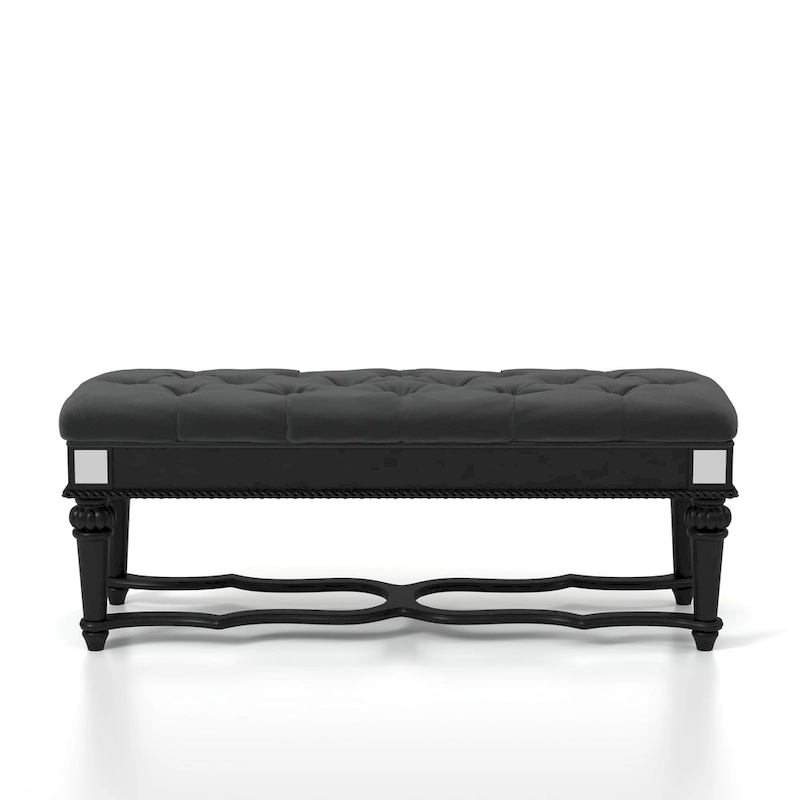 Zeln Traditional Fabric Tufted Upholstered Accent Bench by Furniture of America