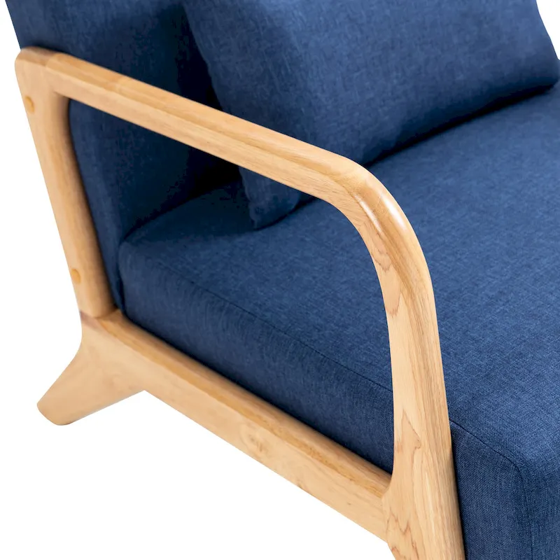 Mid Century Modern Upholstered Accent Chair with Pillow