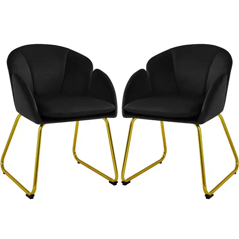 Yaheetech Set of 2 Flower Shape Velvet Armchair for Living Room, Bedroom
