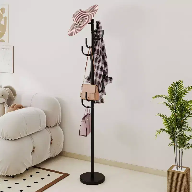 Metal Coat Rack Hat Hanger Hooks Hall Entryway For Jacket Umbrella Tree Stand