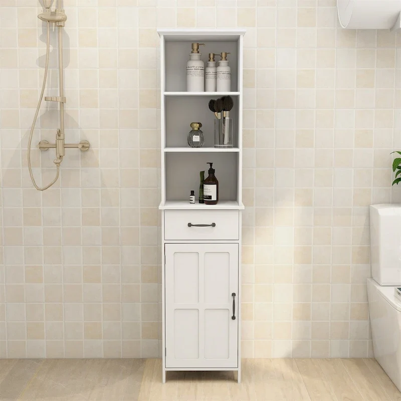 Floor Standing Cabinet with 2 Doors and 1 Drawer - White