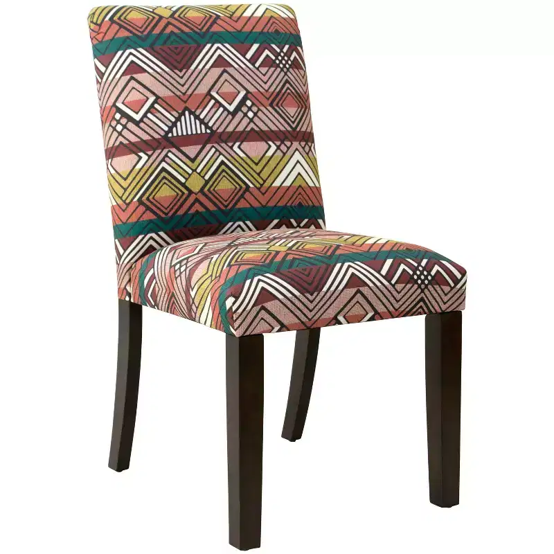 Upholstered Dining Chair in Geometric Print