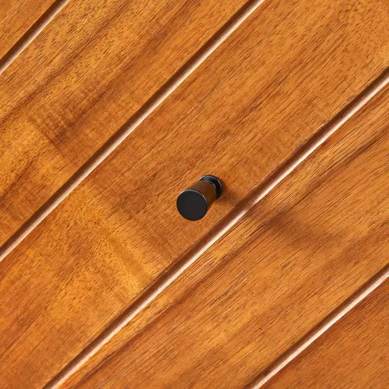 4-Drawer Chest Oak Chevron Acacia Veneer Hairpin Legs 47.3